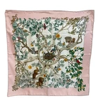 Hermes Carre 90 Au Coeur Des Bois Silk Scarf Pink Used from Japan
