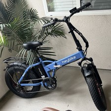Heybike Mars Folding Electric Fat Tire Bike 750W – Blue – Excellent Battery