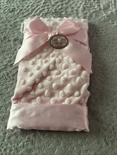 Bearington Baby NWT Lovey Security Blanket Plush Pink Satin Minky Dottie