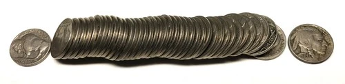 Roll 40 Buffalo Nickels Legible Dates 1927- 1937 All 3 Mint Marks Mixed Dates