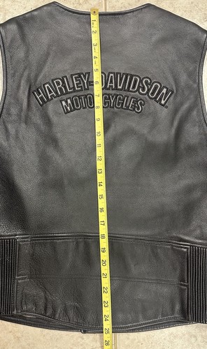 Vintage Harley Davidson Lederweste Herren Medium Schwarz Full Zip Motorrad - Bild 8 von 8