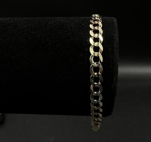 7.25” 14K Semi-Solid Tri-Tone Gold Diamond Cut Curb Bracelet | 6.36g | 5.6MM | - Picture 3 of 10