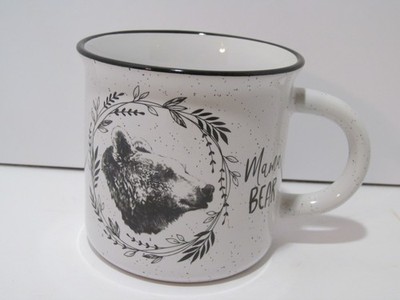 MAMA BEAR White Speckled Coffee Cup Mug Mkt St Est. 2016