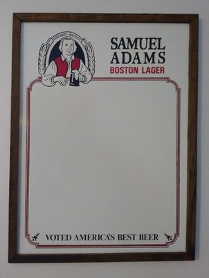 Vintage Samuel Adams Boston Lager Beer Dry Erase White Board Menu Sign 18 x 24'' 