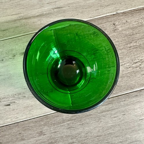 Vintage Paden City Smaragd Glo grün Glas Messing bedeckt Schale mit Bakelit Griff - Bild 4 von 10