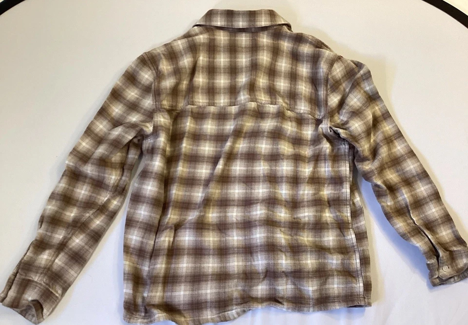 (2) Camisas masculinas de flanela Hollis Get usadas ajuste relaxado tamanho G - Azul e marrom - Imagem 4 de 4