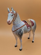 Glorious Antique 1920s German Christmas Horse Candy Container Leather Saddle