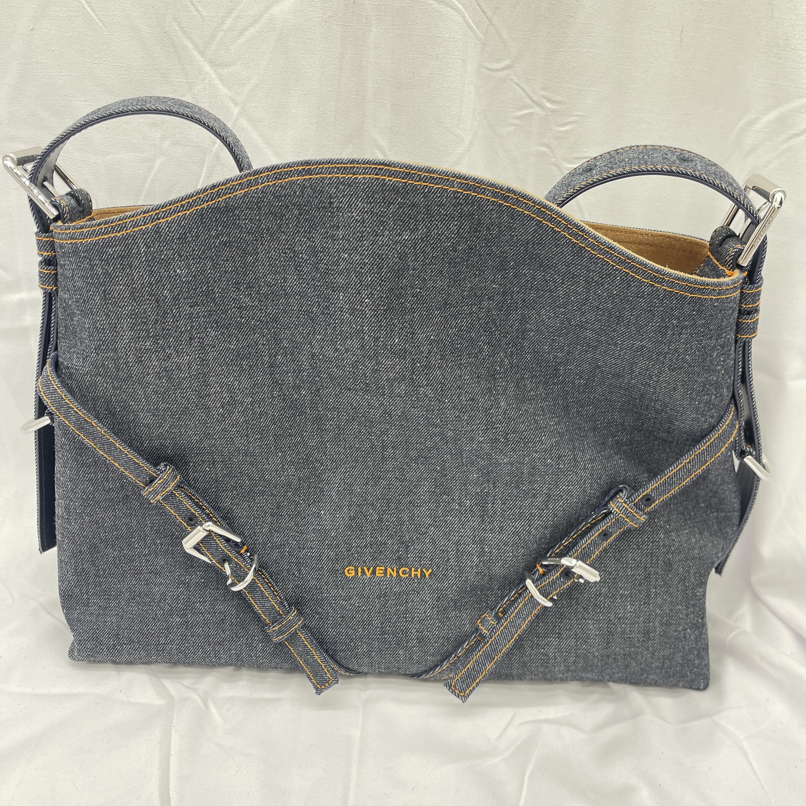 Givenchy Womens Voyou Medium Shoulder Bag Denim Blue thumbnail 20