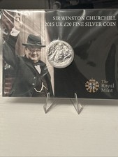 Royal Mint Sir Winston Churchill 2015 £20 Coin, 15.71g 999 Fine Silver 94.04 per troy oz