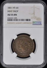 1841 HT-64 Hard Times Token MINT DROP NGC AU55BN