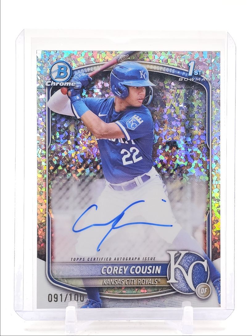 COREY COUSIN 2025 BOWMAN CHROME 1ST AUTOGRAPH MINI DIAMOND AUTO /100 Q5739