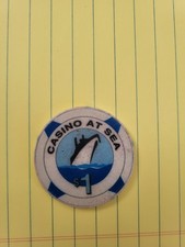 Casino At Sea Poker Chip Cruise Ship $1