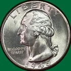 1945-D Washington Quarter Silver Brilliant Uncirculated BU Coin #40540