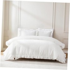 - Duvet Cover Set, 3-Piece Cotton Bedding with Matching Shams, Contrast Edge