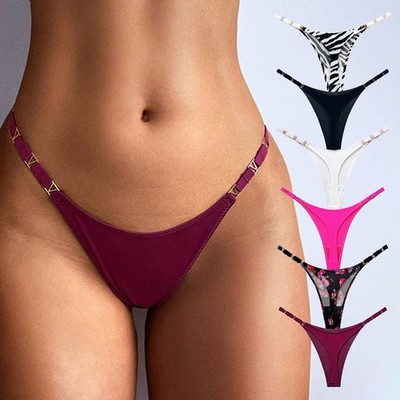 Nagelneu Damen Tangas Unterwäsche Atmungsaktiv Dessous G-String Hoher Schnitt