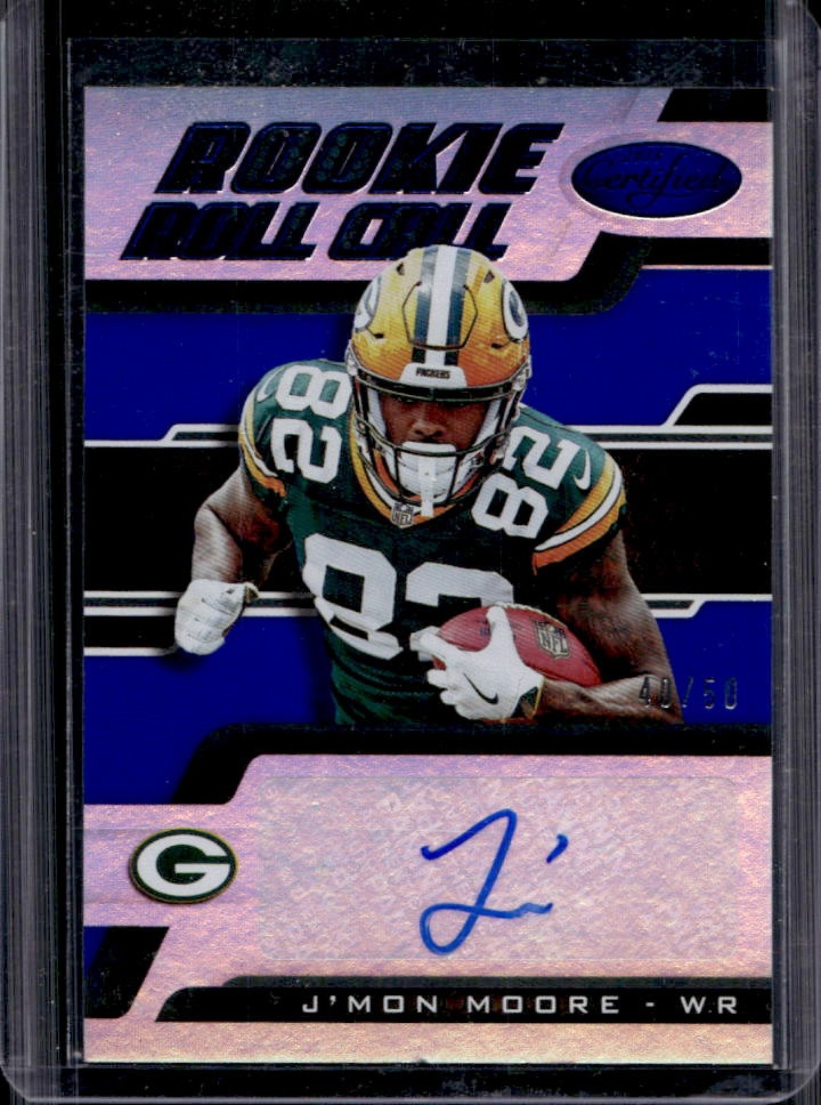 J'Mon Moore Panini Certified Rookie Roll Call Signatures #JM Blue