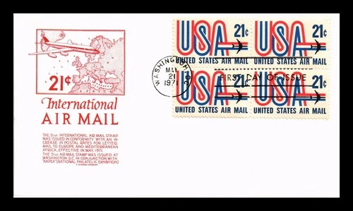 US COVER AIR MAIL 21C FIRST DAY ISSUE SCOTT C81 BLOCK OF 4 ANDERSON CACHET