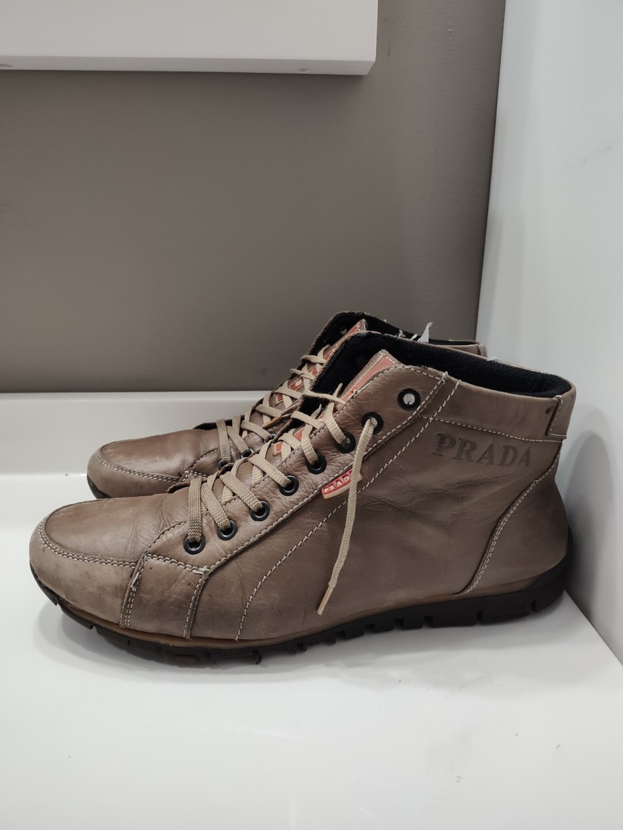 Vintage PRADA Butter Soft Leather Lace Up Ankle Boots Unisex