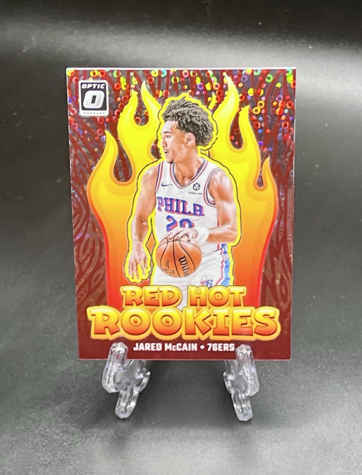 2024-25 Optic NBA Red Hot Rookies RC Jared McCain SP FAST BREAK 76ers