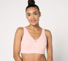 Maya J Women's Bra Sz 40D Breezies Seamless Floral Jacquard Pink A683599