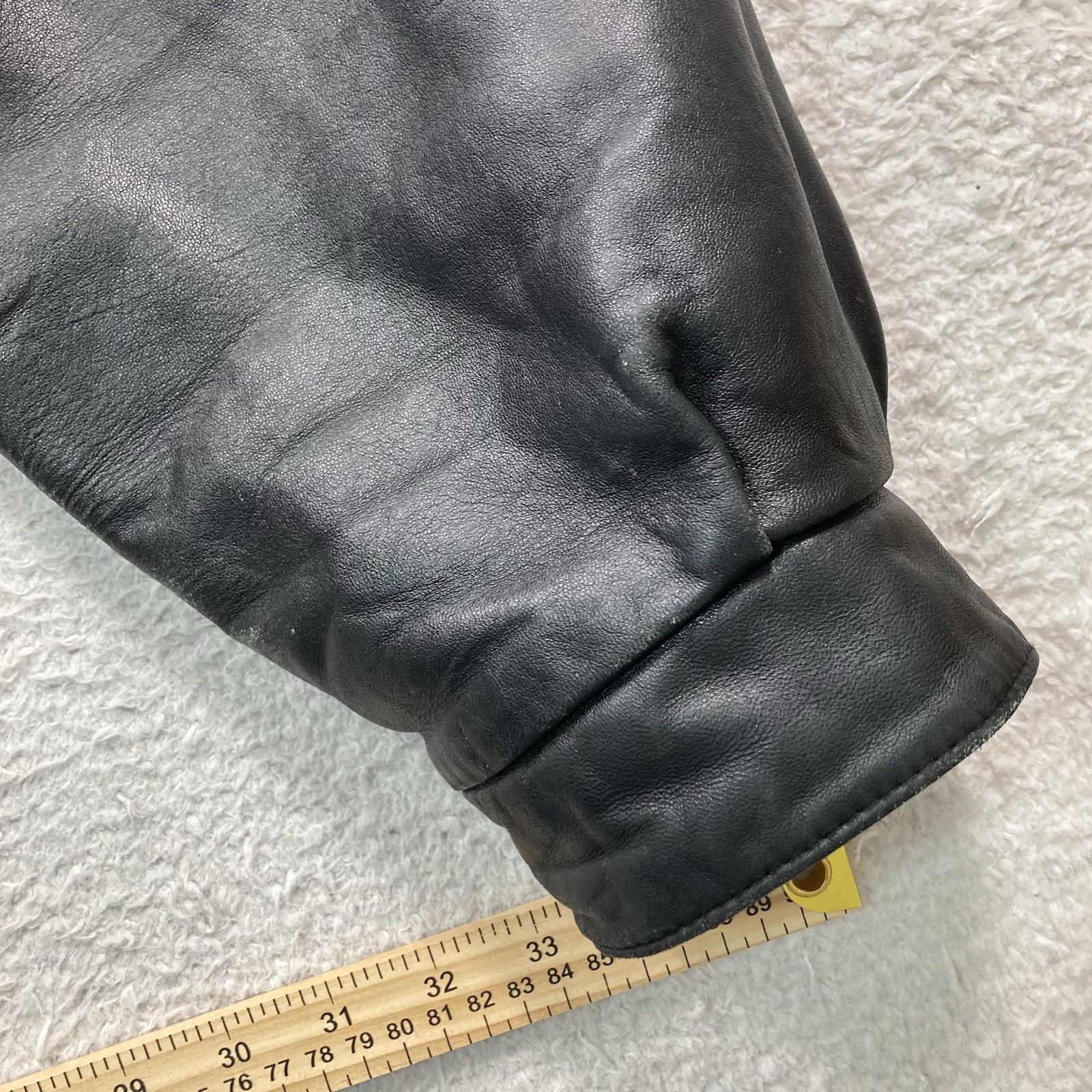 Vintage Wilsons Pelle Studio Leather Jacket Men XL Black Lined Zip Bomber thumbnail 11