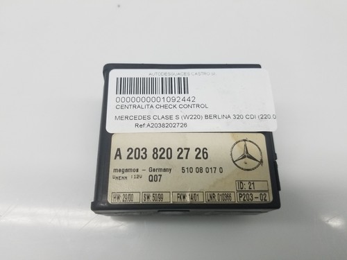 A2038202726 check control steuergerät MERCEDES CLASE S W220 BERLINA 1092442