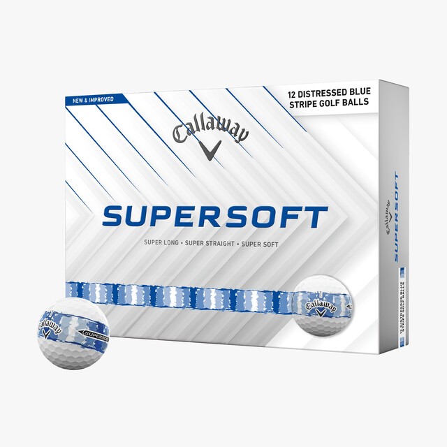 Callaway Supersoft 2025 Golfbälle   Limited Edition ''Distressed Blue Stripe''