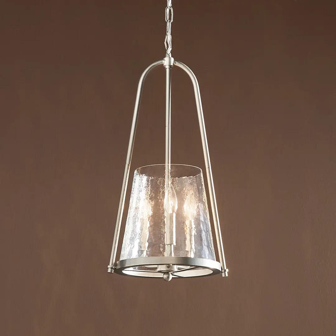 Kichler Nerine 3-Light Foyer Pendant with Hammered Glass in 