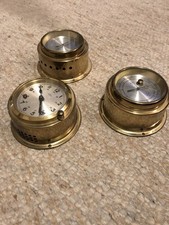 WEMPE Schiffsuhr Barometer Temperatur Messing Chronometerwerke Hamburg