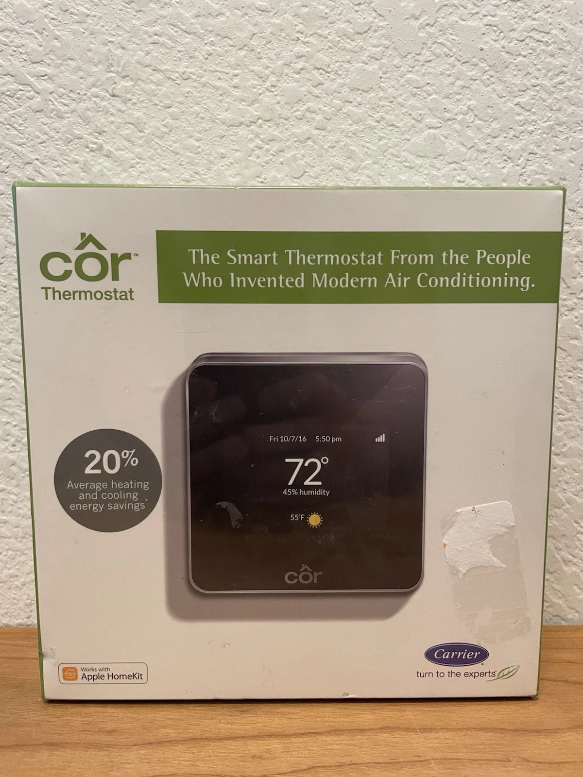 NEW Carrier COR TP-WEM01-A Smart Thermostat Wi-Fi Programmable Touch Apple SEAL