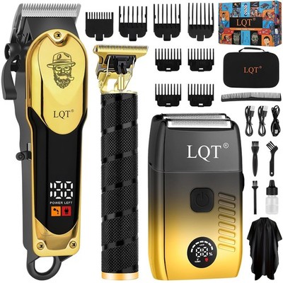 Professional Cordless Hair Clippers and Precision Beard Trimmer Set for Men, Gro