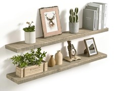 Axeman 48 Inch Rustic Wooden Floating Shelves for Wall Solid Reclaimed Wood W...