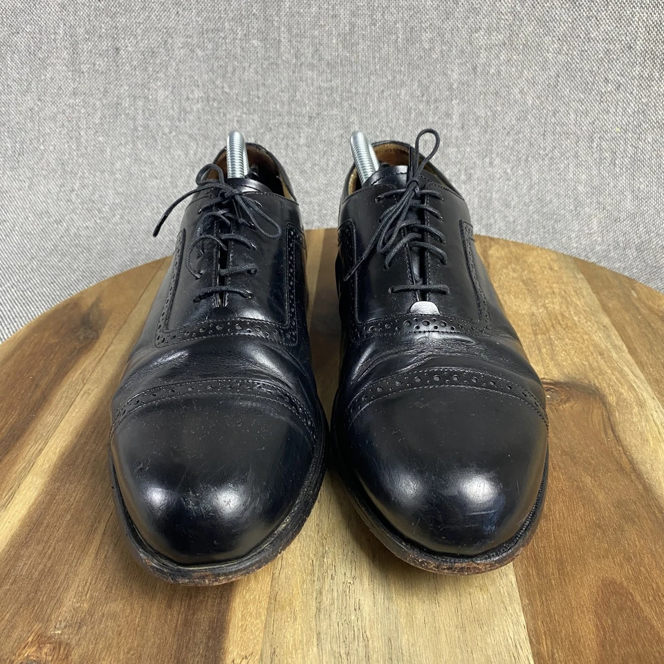 Bostonian Crown Windsor Zapatos Para Hombre Talla 10 Cuero Negro Puntera Oxford Vestido Foto 4 de 4