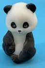 Vintage Fenton Art Glass Black and White Panda Bear