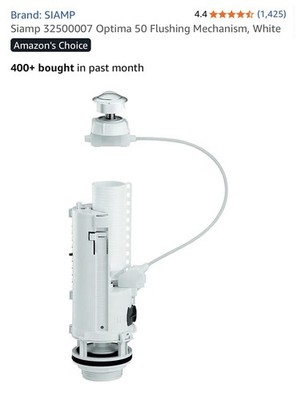SIAMP Optima 50 Dual Flush Valve - 32500007
