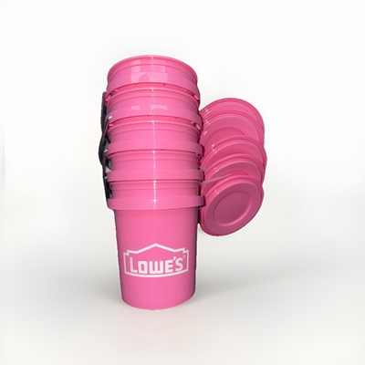 #ad #ad 5 Pack Pink Lowe#x27;s Mini Bucket 0.4 quart BPA Free Food Grade Plastic With Lids $22.99