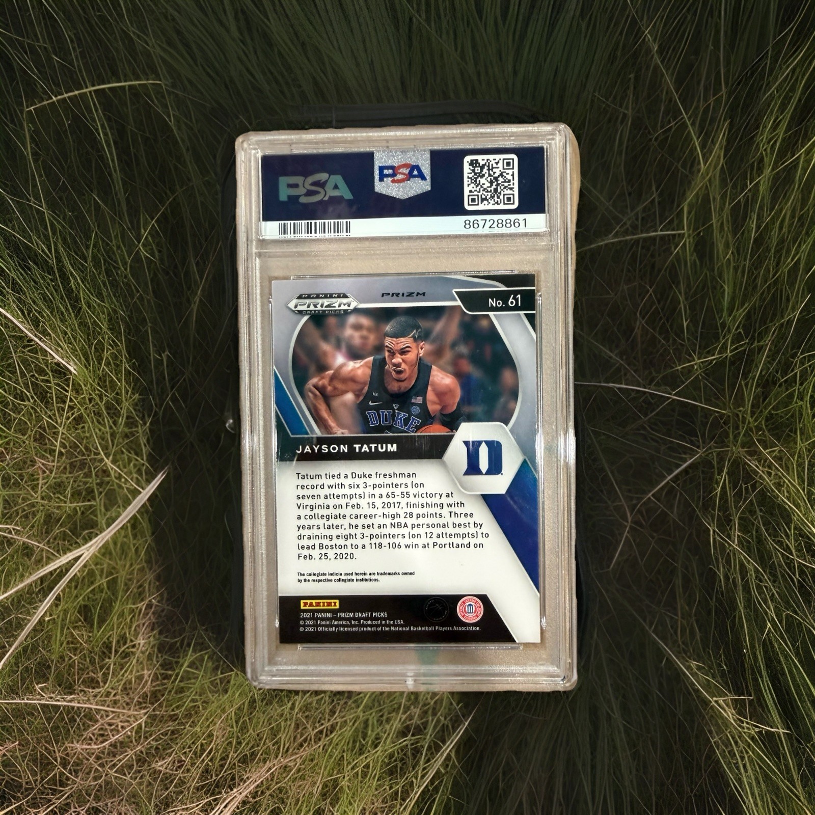 2021 Panini Prizm Draft Picks Jayson Tatum Ruby Wave Prizm #61 PSA 10