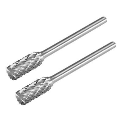 2pack Tungsten Carbide YG8 Double Cut Rotary Burrs File Cylinder Shape 3mm Shank