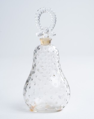 Vintage Caron Coup de Fouet Factice Bottle Pear Shape Bubble Glass Rope Handle