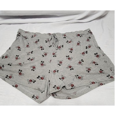 Disney Pajama Shorts Mickey Mouse Gray comfy Sleepwear Women Large