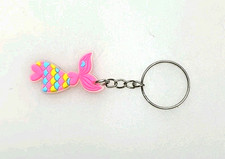 Cute Mermaid Tail Keychain Pink Ocean Sea Bag Charm Key Ring