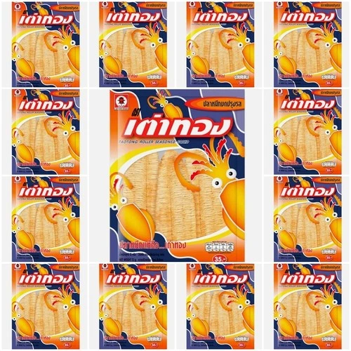 12X Taotong Roller Seasoned Cuttlefish Dried Squid Thai Snack Food Party 12 g. - Picture 1 of 5