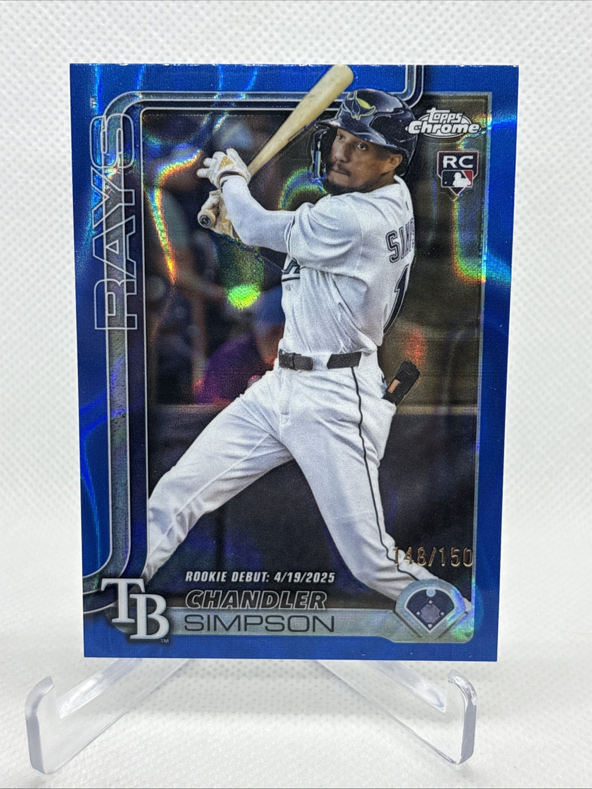 2025 Topps Chrome Update CHANDLER SIMPSON Blue Lava #148/150 Rays #USC17 RC