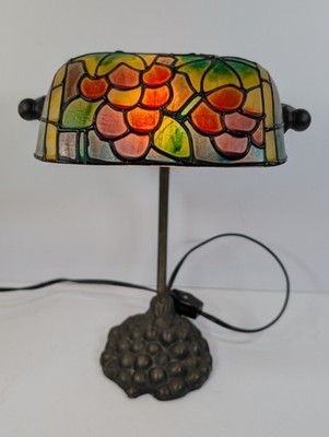 Tiffany Style Grape Bunch Hand Painted Table/Desk/Shelf Lamp/Night Light