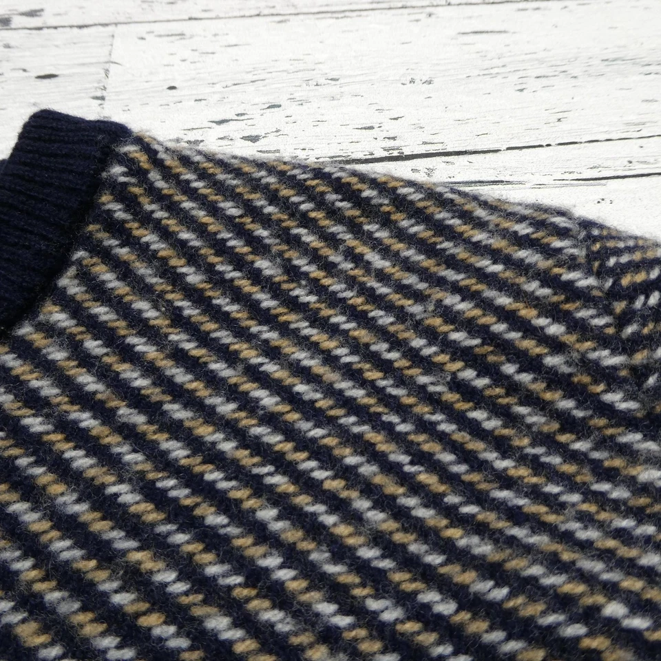 A.P.C. Suéter Mujer L Azul Marino Lana Cuello Redondo Diagonal Rayas Tejido Rue Madame Paris Foto 2 de 4