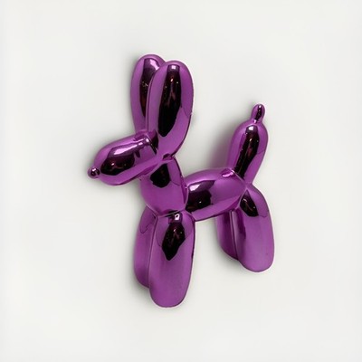 Jeff Koons Style Balloon Dog Art  Hot Pink Sculpture Figurine 10  X 9  X 3 
