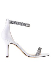 NINA Womens Ivory Rhinestone Vauna Almond Toe Stiletto Leather Heeled Sandal 8 M