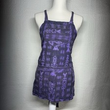 Inti Imports Cotton Apron Purple Pockets Pattern Aztec Made in Guatemala OS