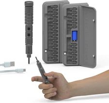 PKEY Mini Electric Screwdriver Screwdriver, Silver 