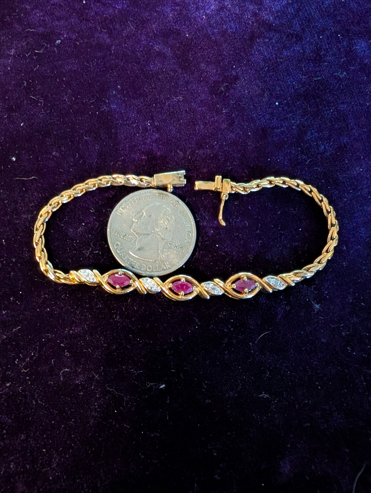 GOLD RUBY DIAMOND BRACELET - image 2